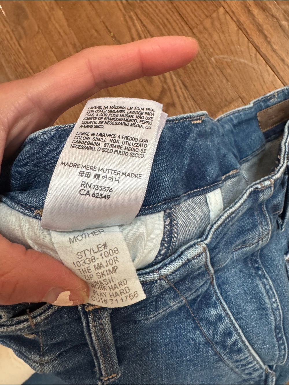 MOTHER Denim The Major Zip Skimp High Rise Jeans in Medium Blue Wash - Picture 8 of 15